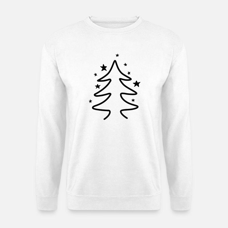 Minimalistischer Weihnachtsbaum mit Sternen - Unisex Pullover - Weiß