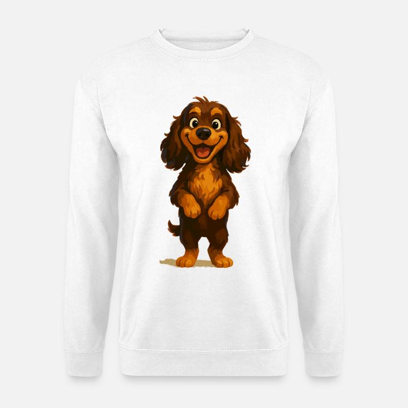 Cocker Spaniel breit grinsend - Unisex Pullover - Weiß