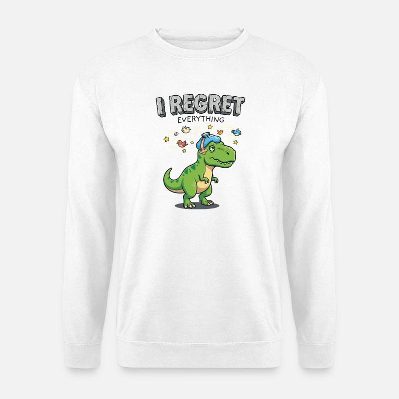I Regret Everything Dino - Unisex Sweatshirt - white