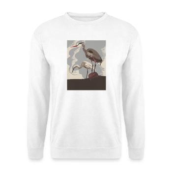 Heronenküste im Retro-Stil - Unisex Pullover - Weiß - Vorne