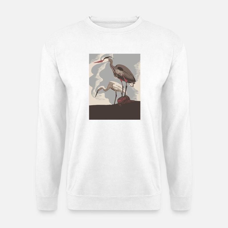 Heronenküste im Retro-Stil - Unisex Pullover - Weiß