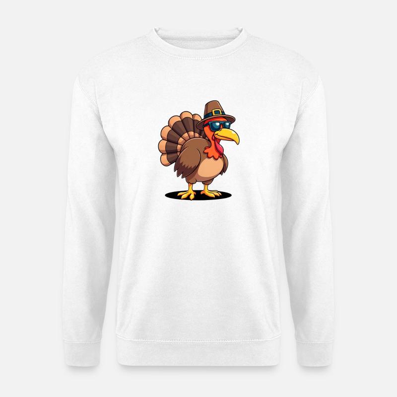 Thanksgiving Lustiger Thanksgiving Truthahn - Unisex Pullover - Weiß