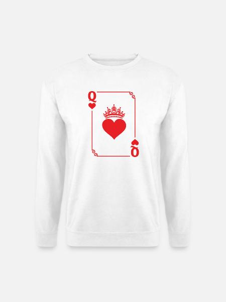 Queen Heart Card passende Paare süßer Valentinstag - Unisex Pullover - Weiß