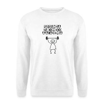 Segunda eu começo a academia - Unisex Pullover - Weiß - Vorne