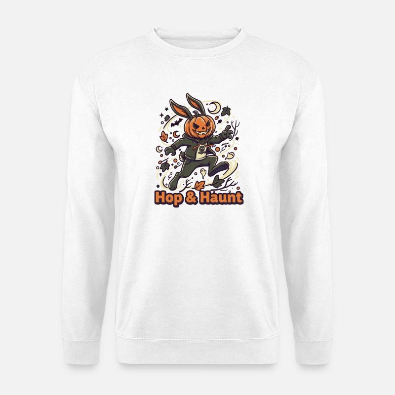 Hop & Haunt Halloween Hase - Unisex Pullover - Weiß