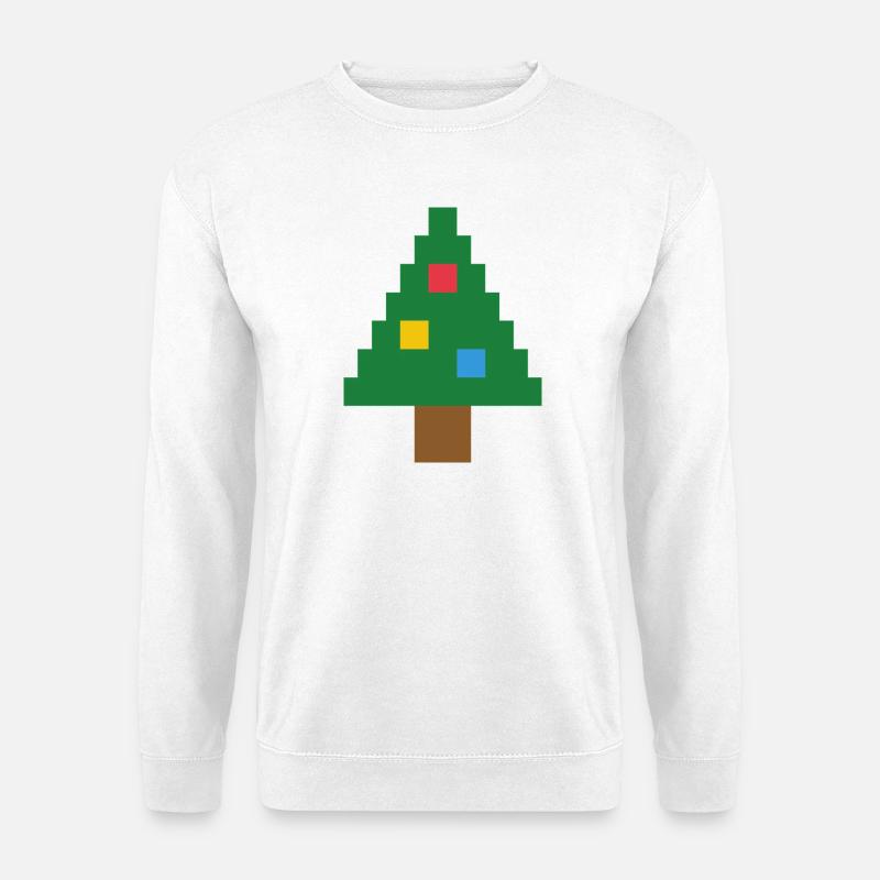 Pixel Fir – Look pull de Noël moche - Sweat-shirt Unisexe - blanc