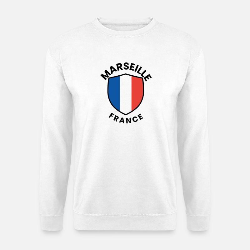 Marseille Flag Shield - Unisex Sweatshirt - white