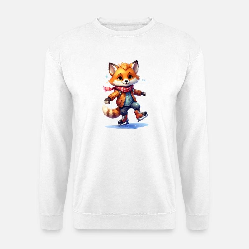 Fox skating - Unisex Sweatshirt - white