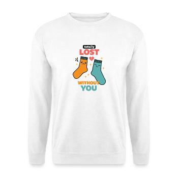 Perdu sans toi Chaussettes Déclaration de gribouillis Amour - Sweat-shirt Unisexe - blanc - Devant