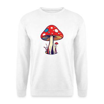 Bunter Fliegen Pilz psychedelisch Muster Pilze - Unisex Pullover - Weiß - Vorne