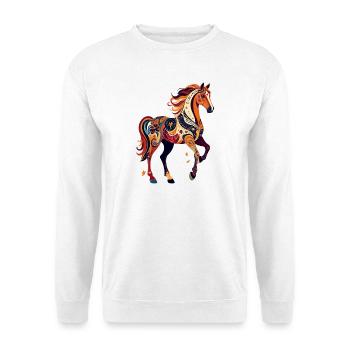Ornamental Horse Colorful Pattern Abstract Horses Artwork - Unisex Sweatshirt - white - Front