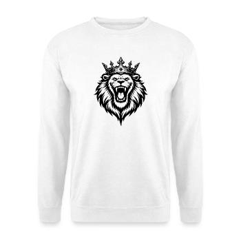 Brüllender Löwe mit Krone  - Unisex Pullover - Weiß - Vorne