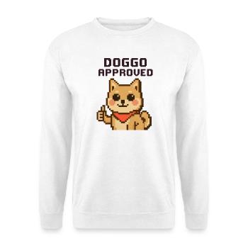 Doggo Approved – Pixel Shiba with Bandana - Unisex Sweatshirt - white - Front