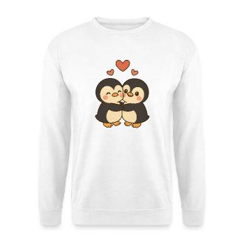 Amour du couple pingouin - Sweat-shirt Unisexe - blanc - Devant