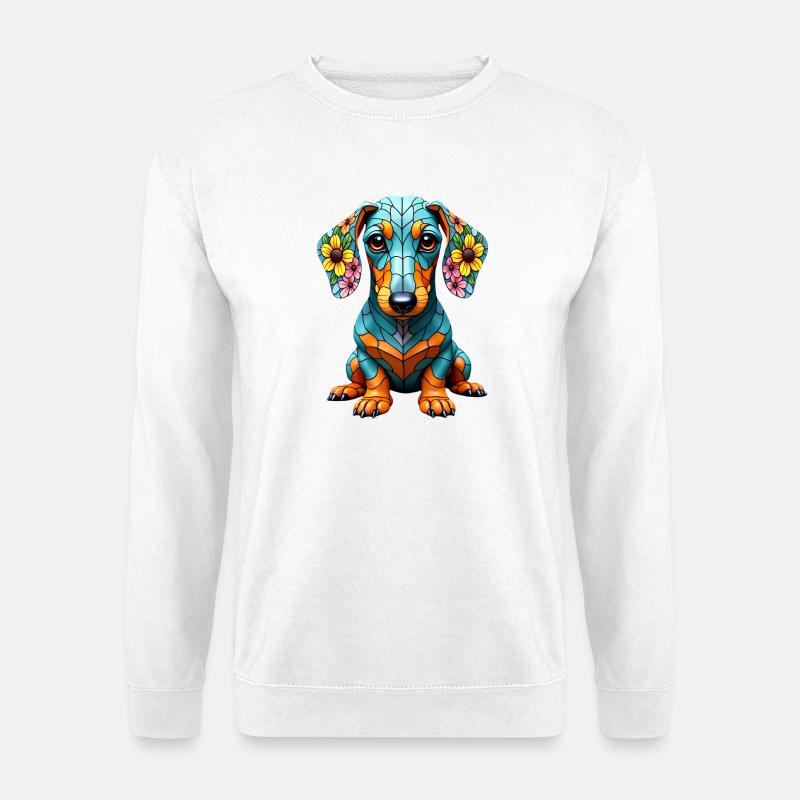 Dackel teckel teckel tekel - Sweat-shirt Unisexe - blanc
