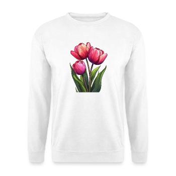Tulipes pour le printemps - Sweat-shirt Unisexe - blanc - Devant