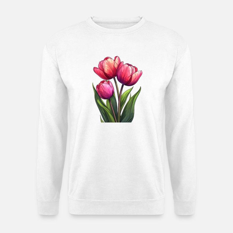 Tulips for spring - Unisex Sweatshirt - white