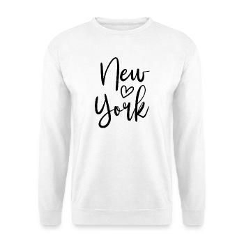 New York Heart Women’s Love New York - Sweat-shirt Unisexe - blanc - Devant