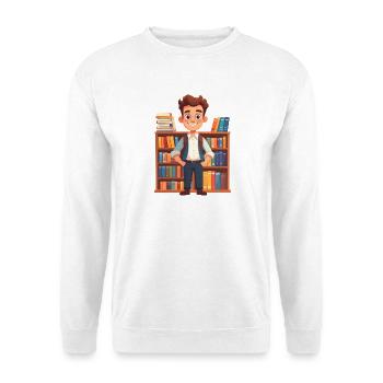 Librarian in front of a bookshelf - Unisex Sweatshirt - white - Front