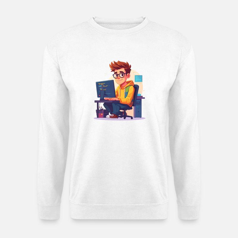 Programmeur ou nerd - Sweat-shirt Unisexe - blanc