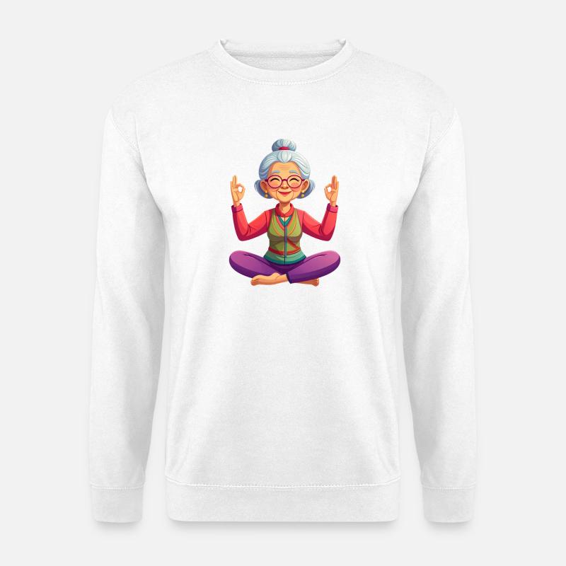 Oma meditiert - Unisex Pullover - Weiß
