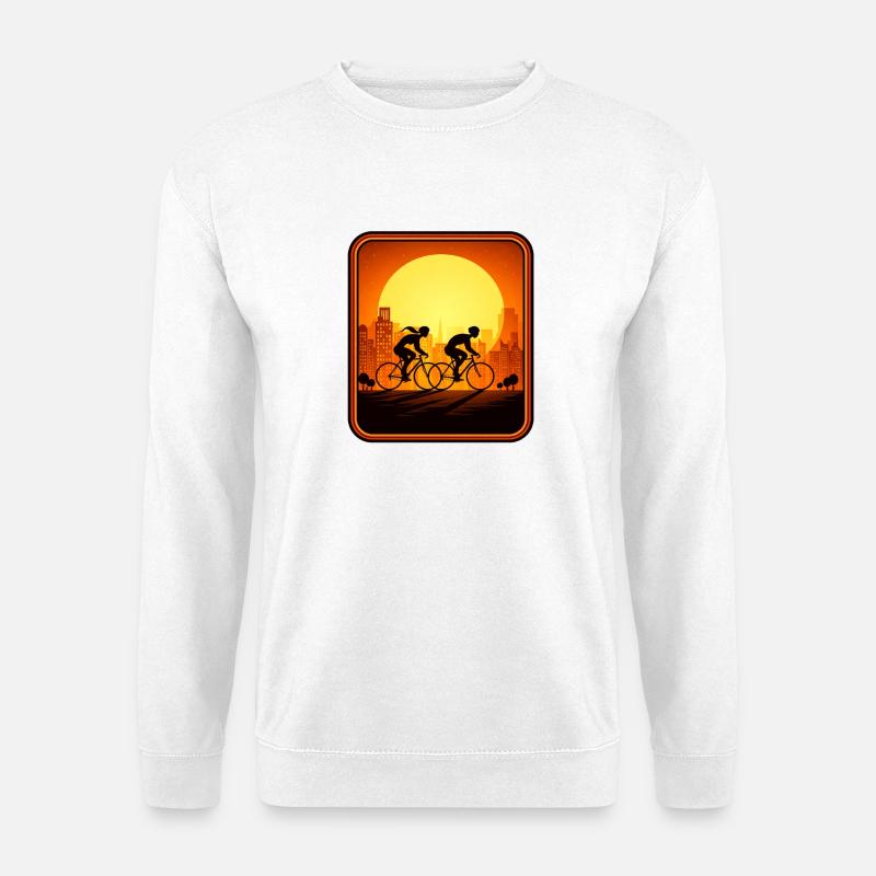 cyclists sunset - Unisex Pullover - Weiß