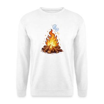 Flamme de dessin animé autour du feu de camp - Sweat-shirt Unisexe - blanc - Devant