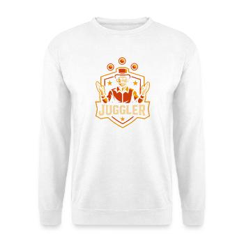 Zirkusjongleur Lustiger Kinderzirkus - Unisex Pullover - Weiß - Vorne - Alina (178cm) & Michal (187cm)
