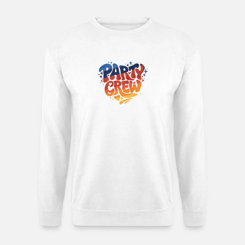 Party Crew Herz Gradient - Unisex Pullover - Weiß