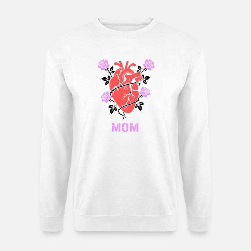 Anatomisches Herz Rosen Mom - Unisex Pullover - Weiß