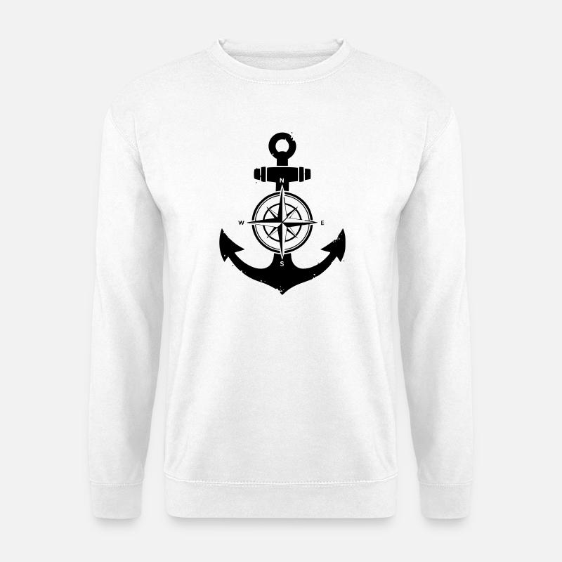 Anchor Compass Silhouette - Unisex Sweatshirt - white