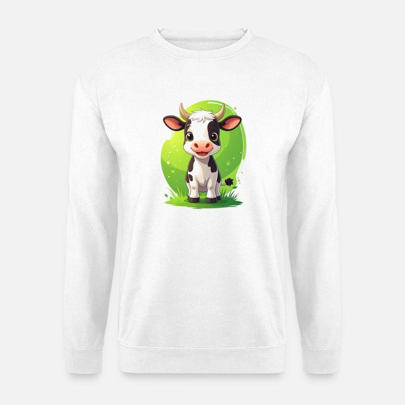 Niedliche Kuh - Unisex Pullover - Weiß