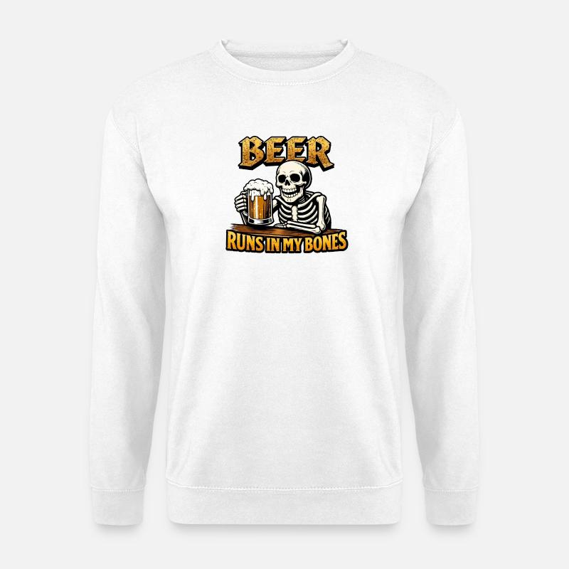 Beer Skeleton and Beer - Unisex Sweatshirt - white