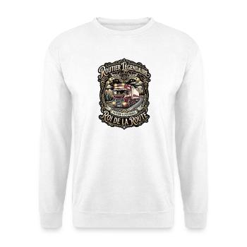 Routier chauffeur poids lourd camion route vintage - Sweat-shirt Unisexe - blanc - Devant