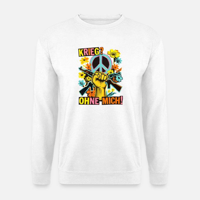 Peace Stop Den_Krieg - Unisex Pullover - Weiß