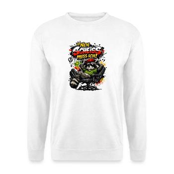 Nen Scheiss muss ich Lustiger Waschbär Spruch  - Unisex Pullover - Weiß - Vorne