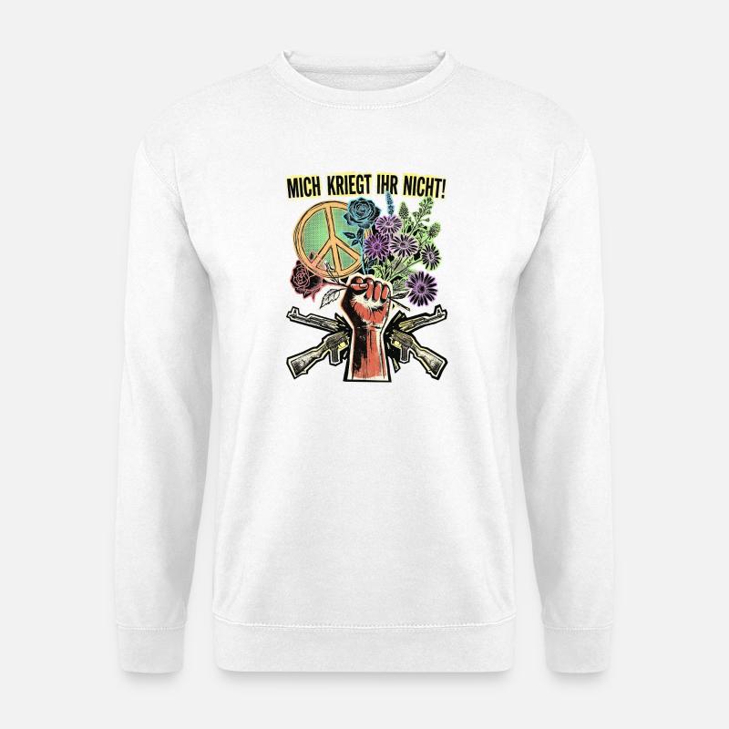 Frieden Blumen Gegen Krieg - Unisex Pullover - Weiß