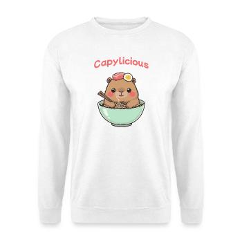 Capybara Ramen Pink – Kawaii Cute Food Shirt - Unisex Pullover - Weiß - Vorne