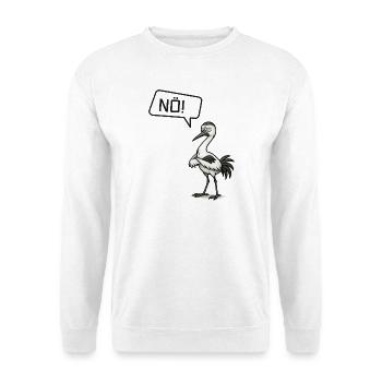 NÖ! Storch – Sturheit mit Federn Design - Unisex Pullover - Weiß - Vorne