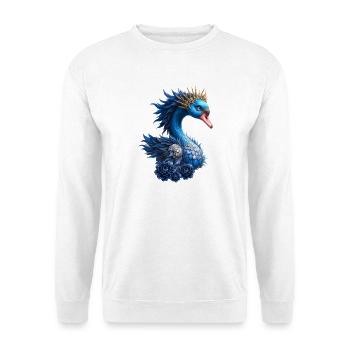 Royal Blue Bird with Crown - Unisex Sweatshirt - white - Front