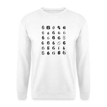 Typografie 6-stelliges Mosaikdesign - Unisex Pullover - Weiß - Vorne
