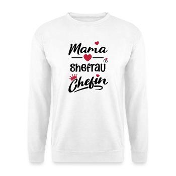 mama_ehefrau_chefin - Sweat-shirt Unisexe - blanc - Devant