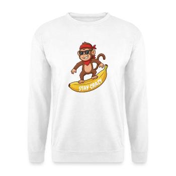 Bleib verrückter Affe auf Banana - Unisex Pullover - Weiß - Vorne