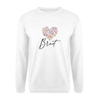 Cœur de Fleurs - Équipe Mariée - Personnalisable - Sweat-shirt Unisexe - blanc - Devant