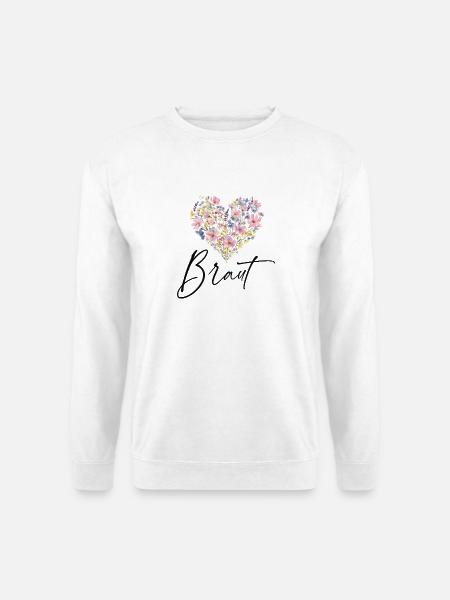 Flower Heart - Team Bride - Personalizable - Unisex Sweatshirt - white