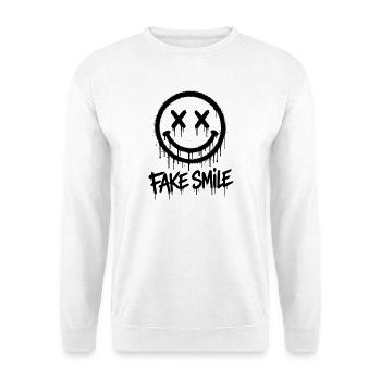 Graffiti de faux sourire - Sweat-shirt Unisexe - blanc - Devant