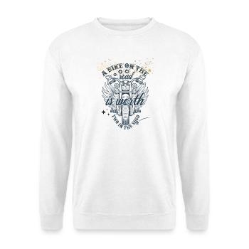 Moto ailée sur route libre - Sweat-shirt Unisexe - blanc - Devant