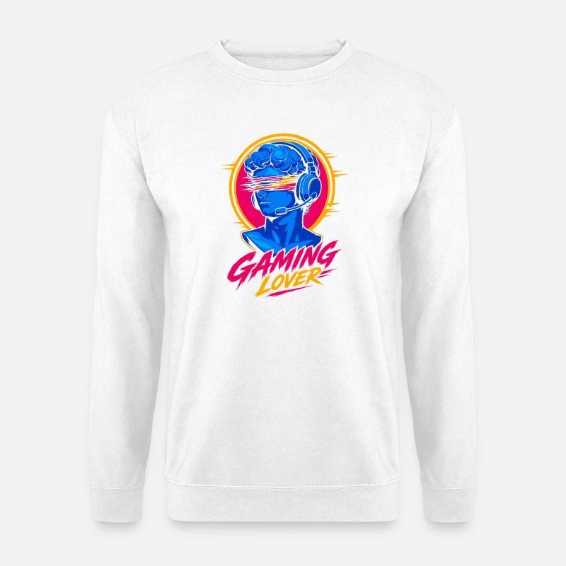 Gaming Lover Neon Headset - Unisex Sweatshirt - white