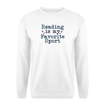 Lesen ist mein Lieblingssport Bücherwurm Leseratte - Unisex Pullover - Weiß - Vorne