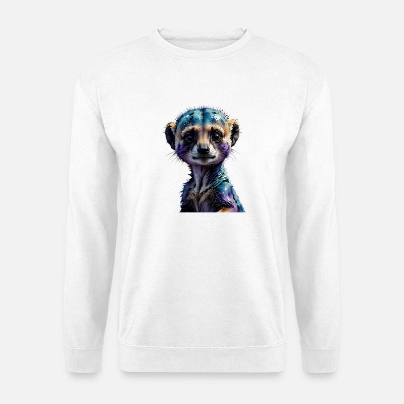Buntes Erdmännchen Wasserfarben-Illustration - Unisex Pullover - Weiß